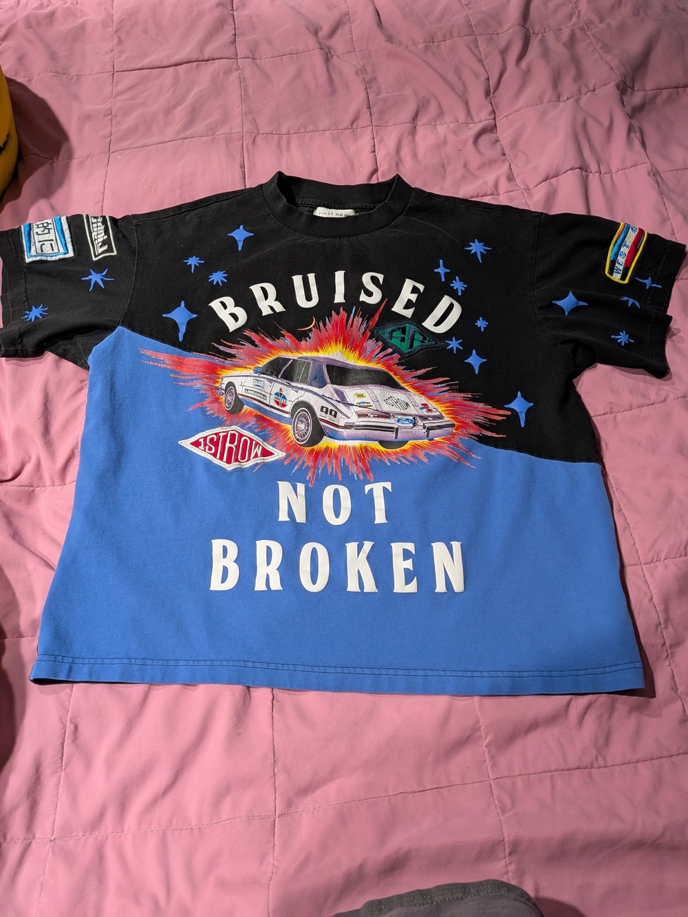 Bruised Not Broken Graphic Tee - Black & Blue